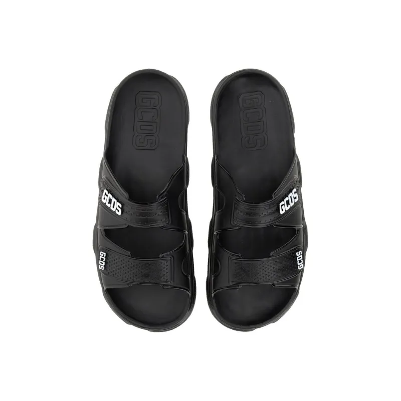 GCDS Logo Embossed Slip-On Sandals-2