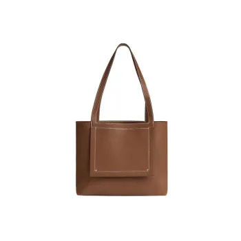HERMES Cabasellier Saddle Leather Tote Bag Shopping Bag Shoulder Bag Handbag Women's 34 Fauve Light Tawny