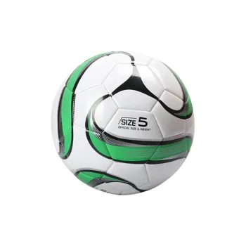 PEAK Size 5 Soccer PVC Machine Stitched Soccer Ball Unisex White Green