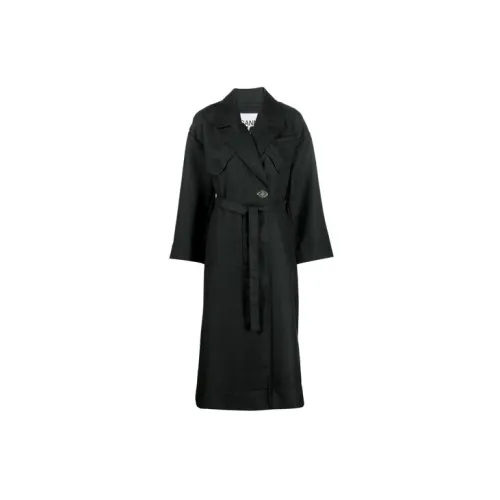 GANNI Coats Women's Charcoal Black