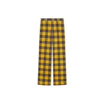 GUCCI Straight Leg Checked Tartan Cotton Trousers