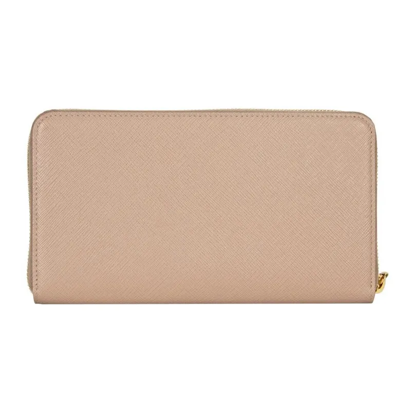 PRADA Cross-Stitch Leather Clutches Wallets Women's Dusty Pink-1