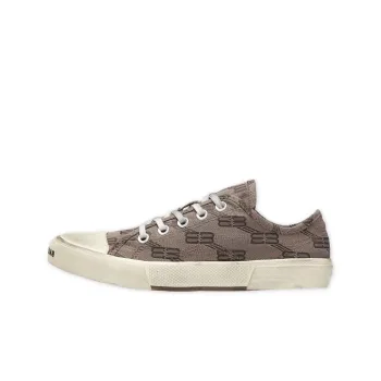Balenciaga Paris Low Top Sneakers 'Tan Bb Monogram Cotton And White Rubber' Women's