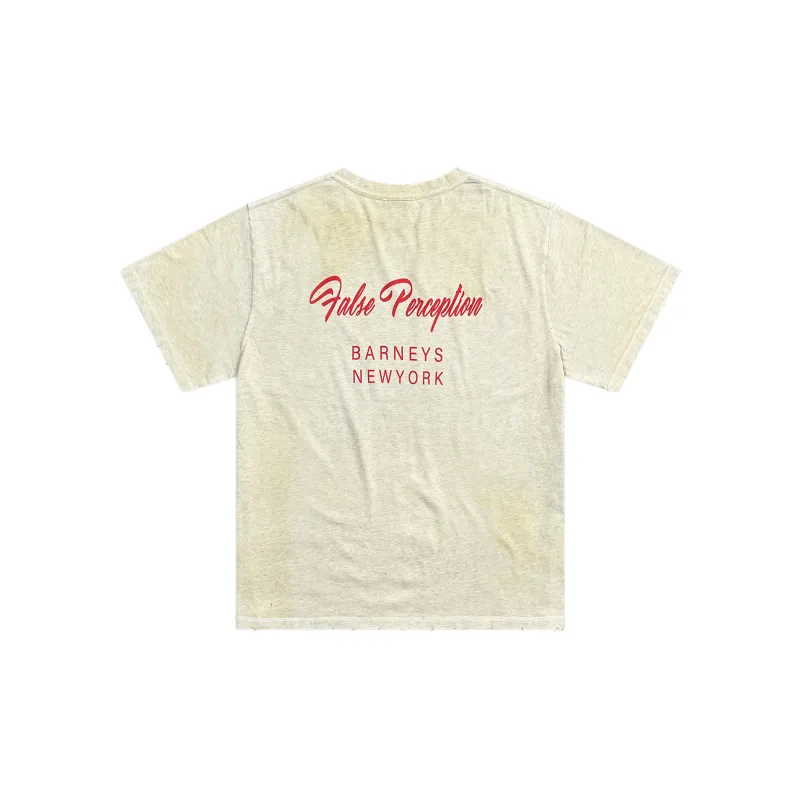 False Perception x Barneys T Shirt Unisex Ecru-1