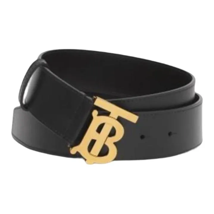 Burberry Classic Logo Smooth Buckle Leather Belts Men's-1