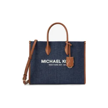 MICHAEL KORS Mirella Fabric Portable Crossbody Bag Shoulder Bag Medium Size Women's Indigo