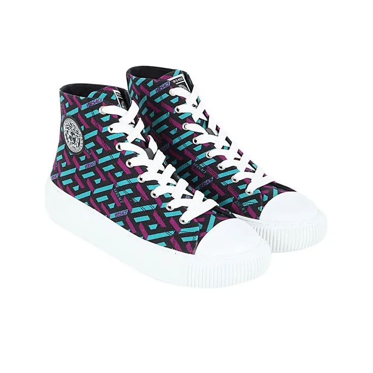 VERSACE Trigreca Stylish Skateboarding Shoes Men's Blue Purple-3