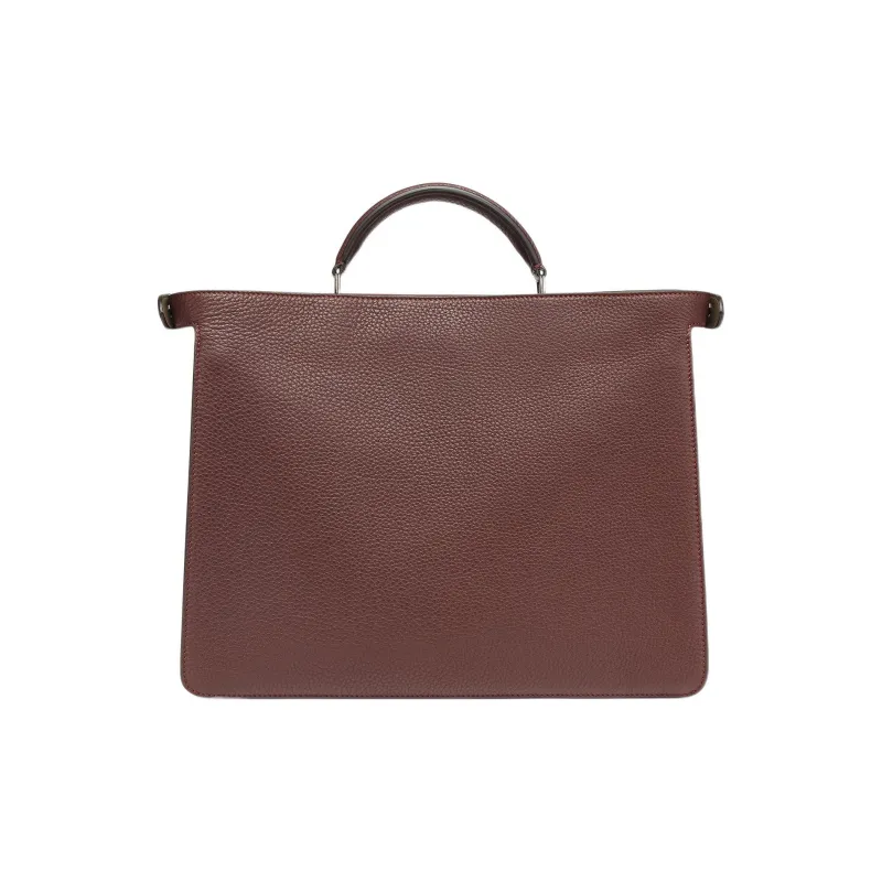 FENDI Peekaboo ISeeU Calfskin Crossbody One Shoulder Handbags Medium Size Men's Burgundy-2