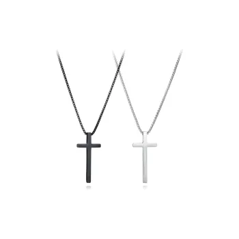 Muyan Mirror Finish Cross Necklace Unisex