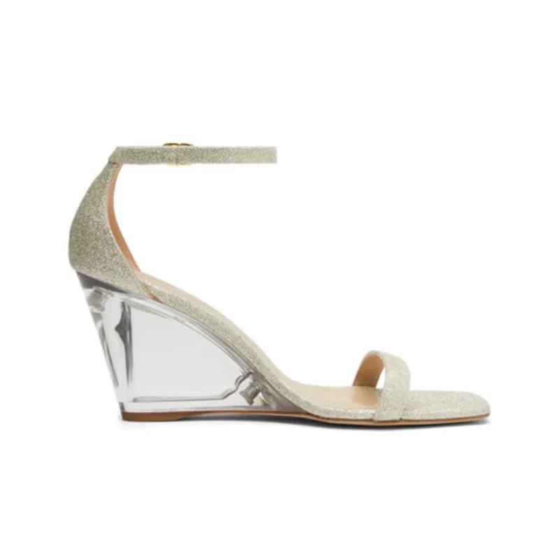 stuart weitzman Nudistlucite 85mm Wedge Sandals-1