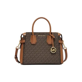 MICHAEL KORS Mercer Cow Leather Handbag Small Size Women's Dark Brown/Acorn Brown