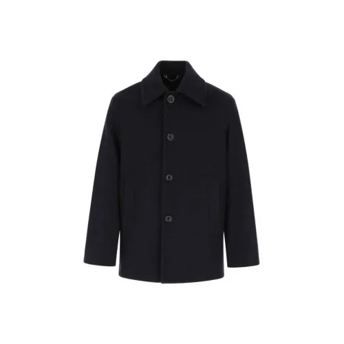 DRIES VAN NOTEN Coats Men Dark Blue