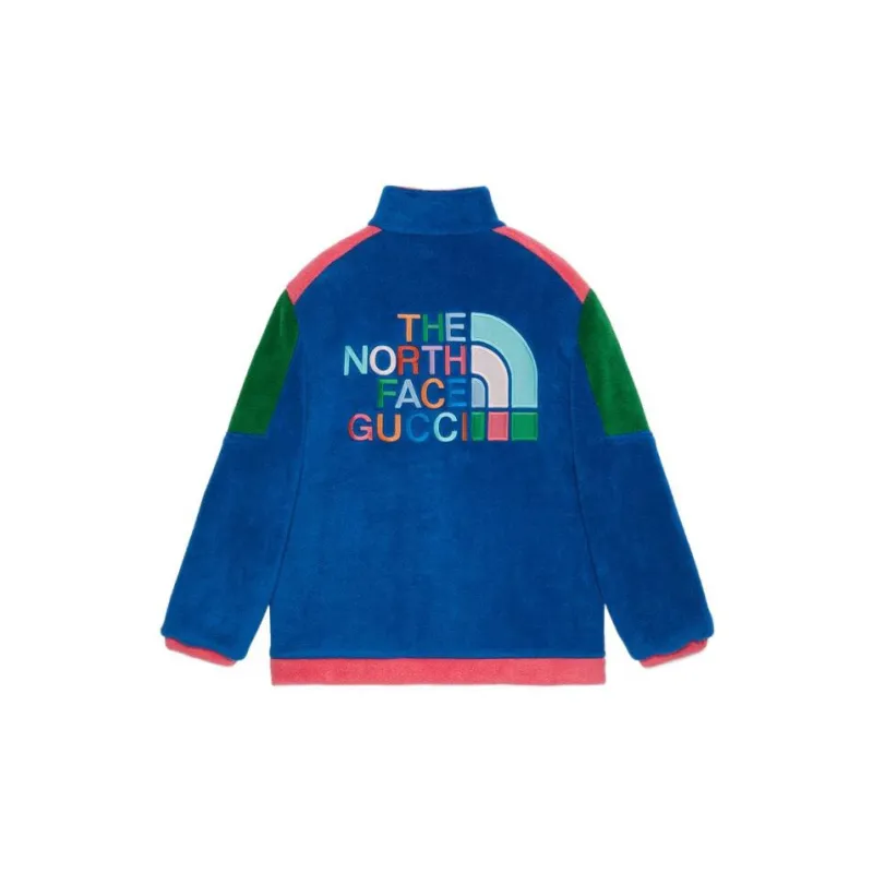 GUCCI X The North Face Fleece Jacket Blue/Green/Dark Pink-1