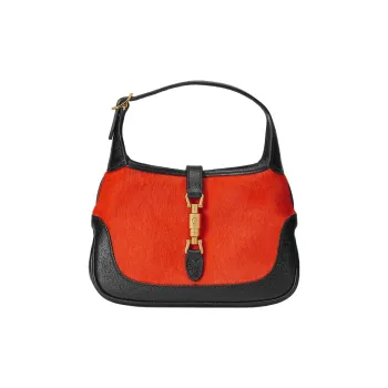 GUCCI Jackie 1961 Plush With Leather Crescent Shoulder Bag Shoulder Bag Women's