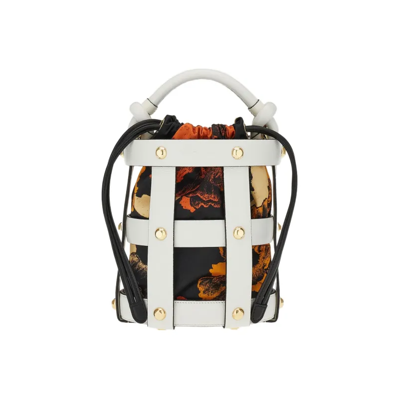 FERRAGAMO CAGE Leather Storage Bag Women's Black-5