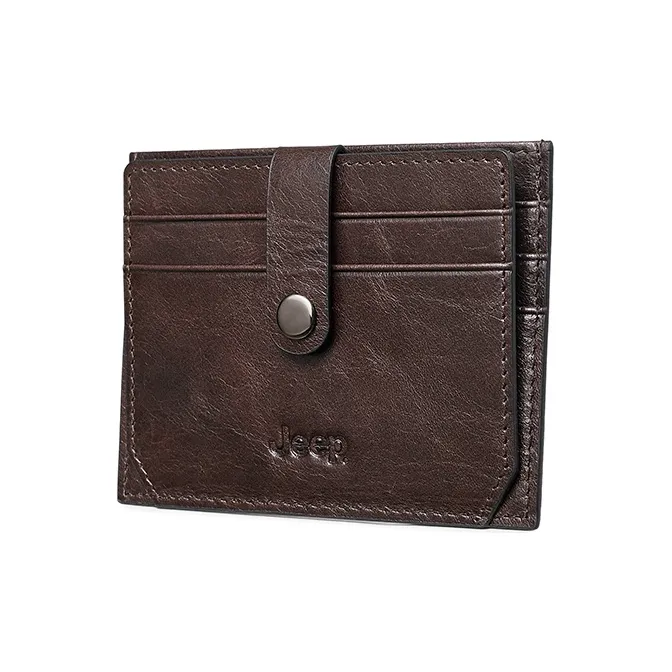 Jeep Cow Leather Card Holder Regular Men's Black-5