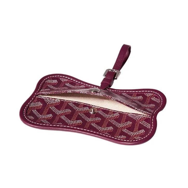 GOYARD Chien Gris Canvas With Leather Pet Bag Merch Unisex Burgundy-1