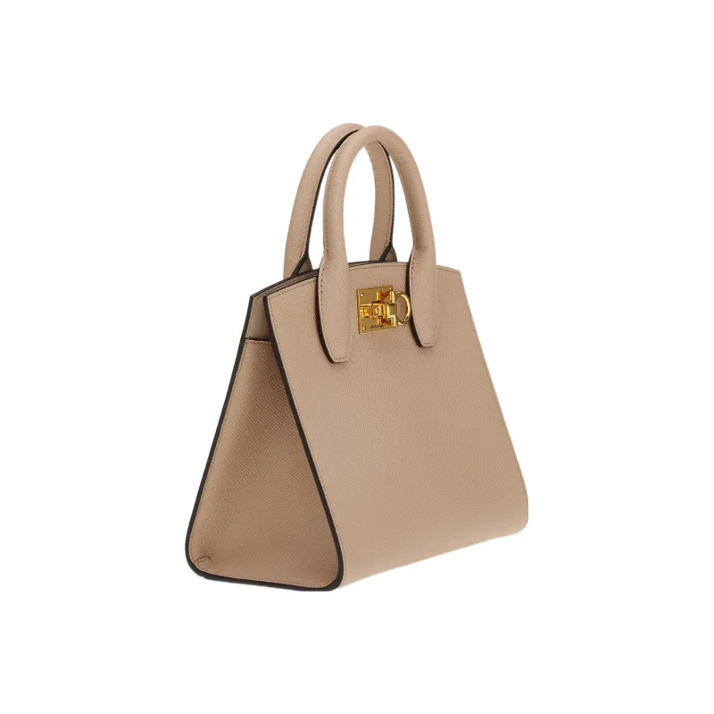 FERRAGAMO Cow Leather Handbag Women's Coffee-1