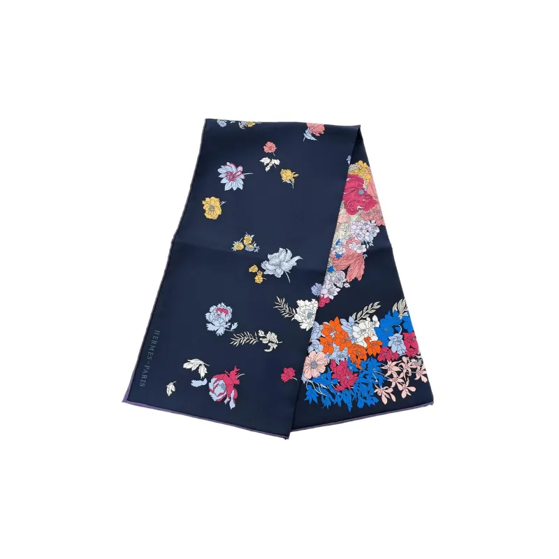 HERMES Silk Scarves Women's Blue-1