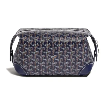 GOYARD Canvas With Heifer Skin Travel Bag Toiletry Bag Unisex Marine Blue