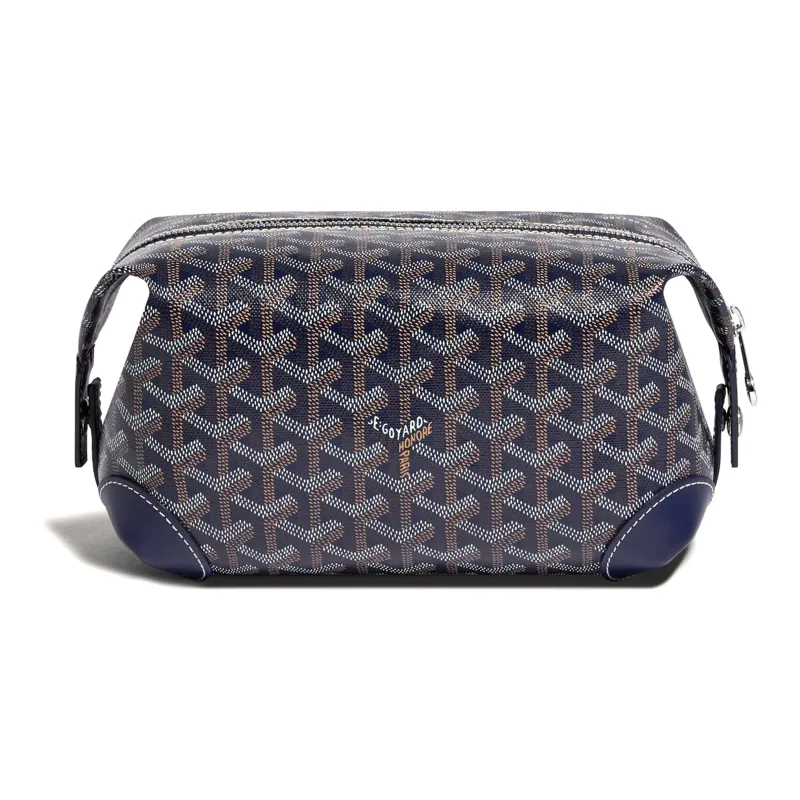 GOYARD Canvas With Heifer Skin Travel Bag Toiletry Bag Unisex Marine Blue-0