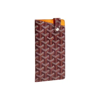 GOYARD Montmartre Canvas With Leather Cell Phone Pouch Large Size Unisex Burgundy