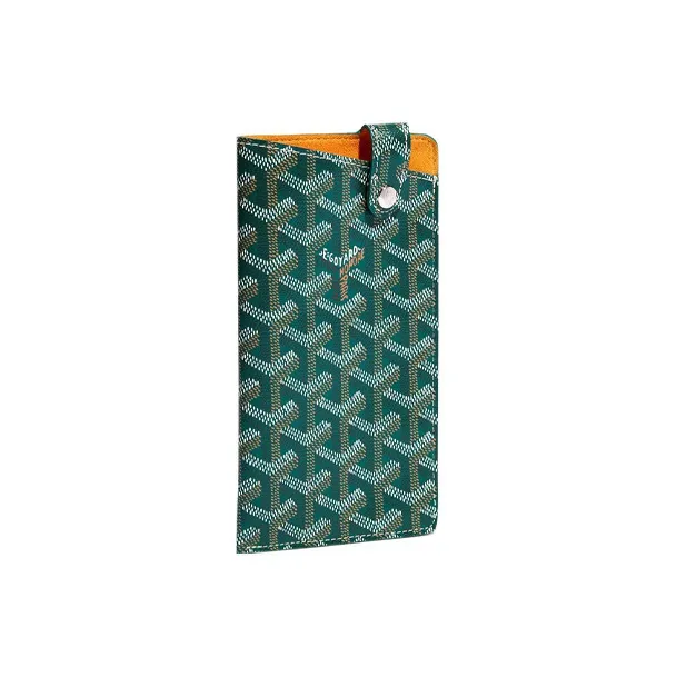 GOYARD Montmartre Canvas With Leather Cell Phone Pouch Large Size Unisex Green-1