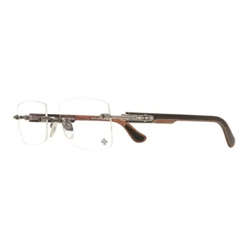 Chrome Hearts Alloy Square Eyeglass Frames Men's Brown