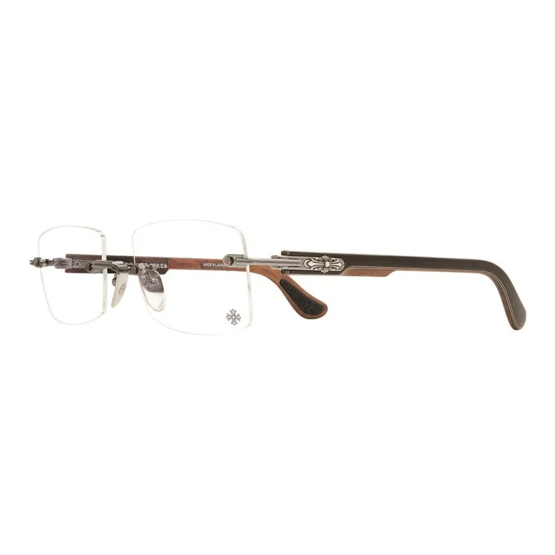Chrome Hearts Alloy Square Eyeglass Frames Men's Brown-0