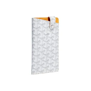 GOYARD Montmartre Canvas With Leather Cell Phone Pouch Large Size Unisex White