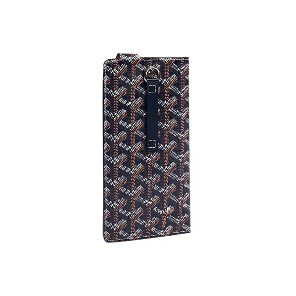 GOYARD Montmartre Canvas With Leather Cell Phone Pouch Large Size Unisex Marine Blue-1