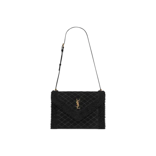 SAINT LAURENT skirt Calfskin Sheepskin With Suede Detail Crossbody Bag Shoulder Bag Women's Black