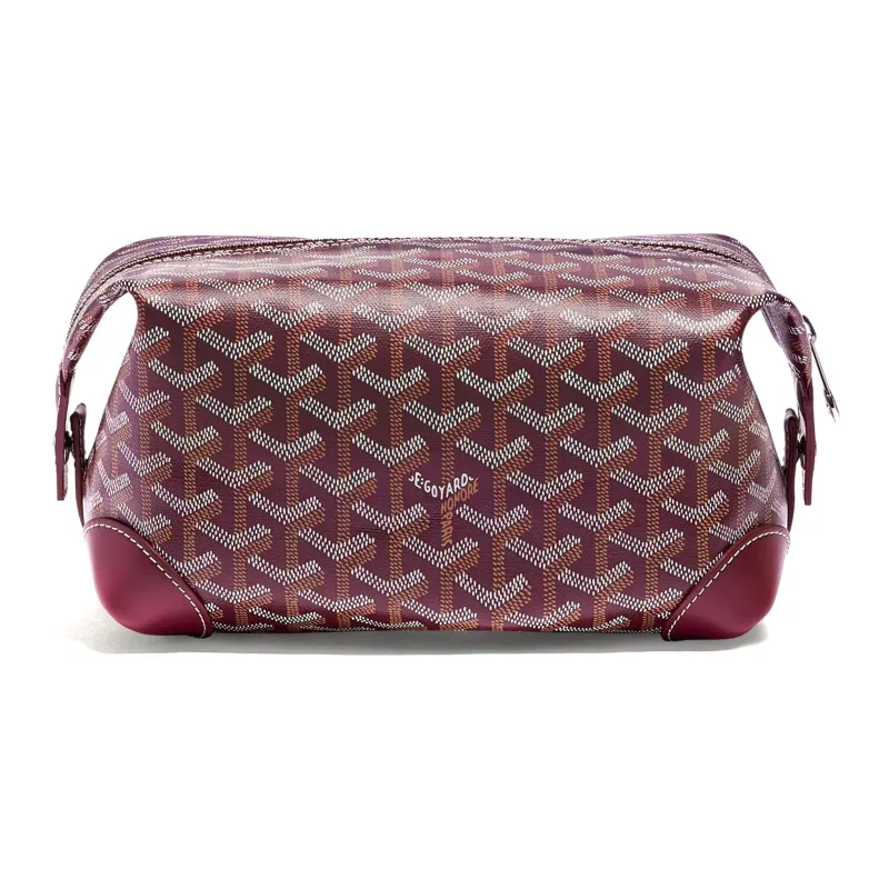 GOYARD Canvas With Calfskin Travel Bags Toiletry Bags Unisex Burgundy-0