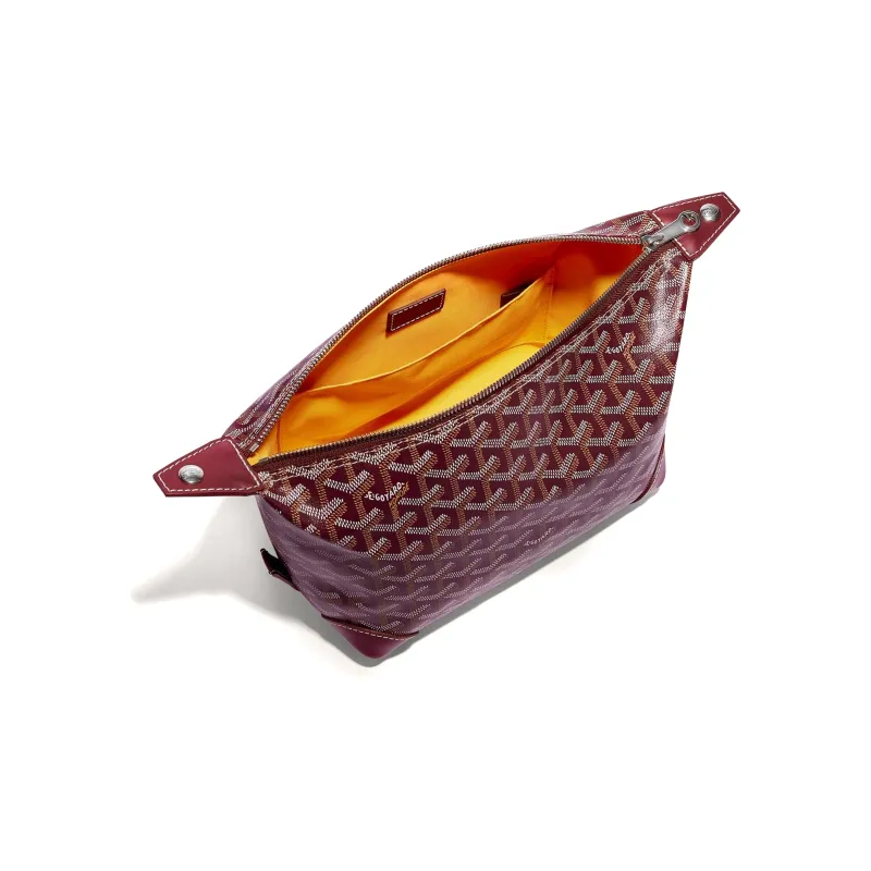 GOYARD Canvas With Calfskin Travel Bags Toiletry Bags Unisex Burgundy-2