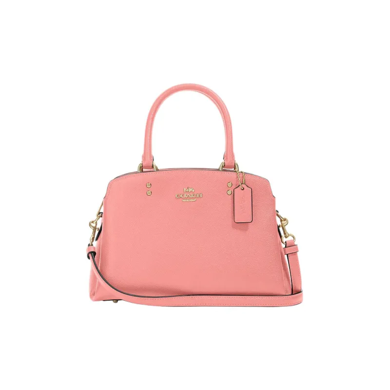 COACH Lillie Cross Stitch Leather Shoulder Bag Crossbody Bag Handbag Mini Women's Pink-0