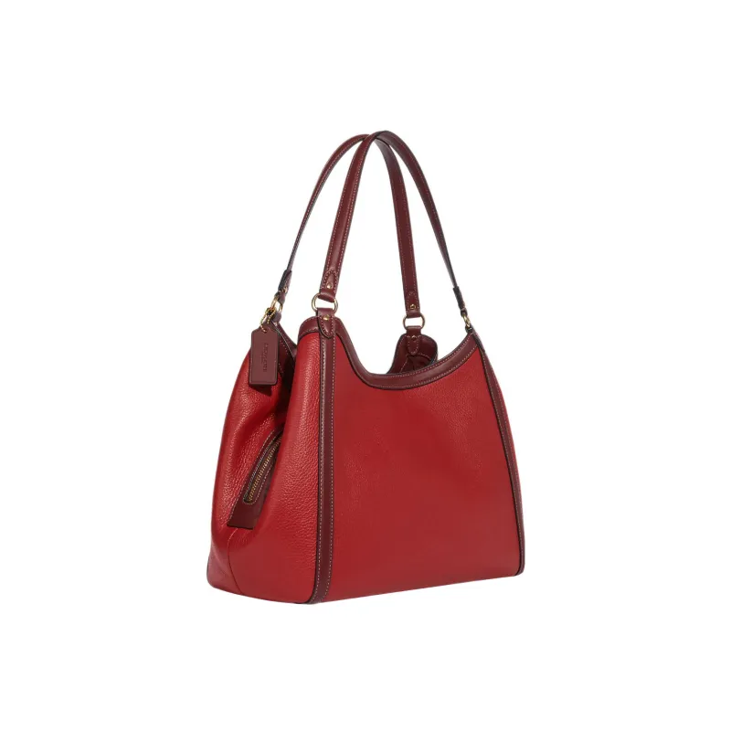 COACH Kristy Leather One Shoulder Handbag Tubas Women's Red-2