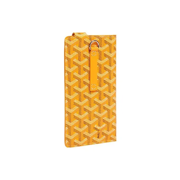 GOYARD Montmartre Canvas With Leather Cell Phone Pouch Large Size Unisex Yellow-1