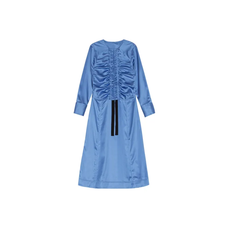 GANNI Long Sleeved Dresses Women's Blue-1