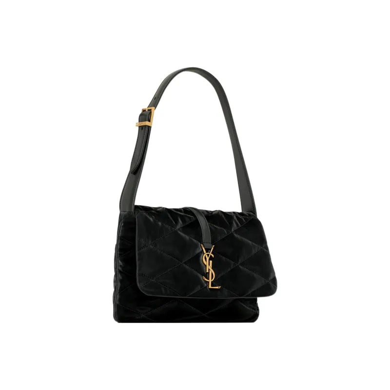 SAINT LAURENT Lacquered Finish Canvas With Lambskin Shoulder Bag Handbag Shoulder Bag Women's Black-1
