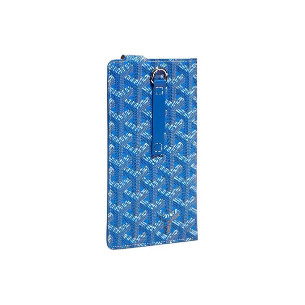 GOYARD Montmartre Canvas With Leather Cell Phone Pouch Large Size Unisex Blue-1
