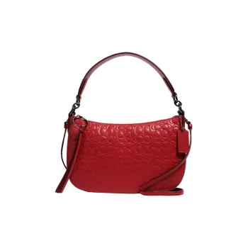 COACH Sutton Leather Shoulder Bag Crossbody Bag Women's Burgundy