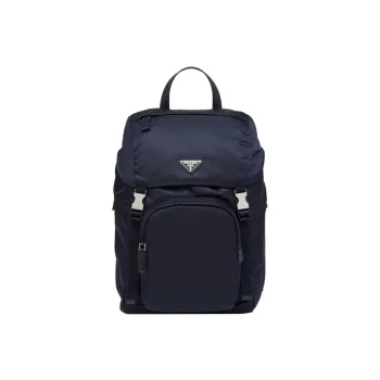 PRADA Recycled Nylon Saffiano Leather Backpack Men's Blue