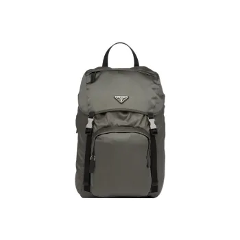 PRADA Recycled Nylon Saffiano Leather Backpack Men's Forest Green