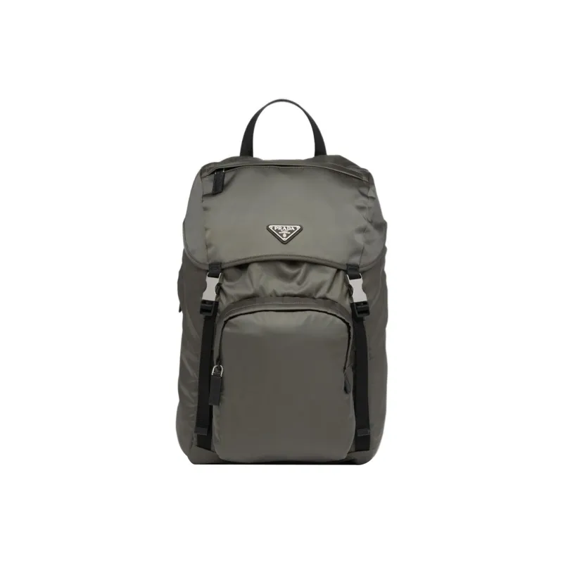 PRADA Recycled Nylon Saffiano Leather Backpack Men's Forest Green-0