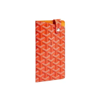 GOYARD Montmartre Canvas With Leather Cell Phone Pouch Large Size Unisex Orange