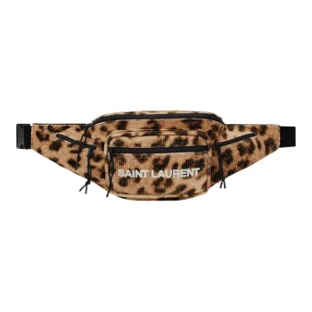 SAINT LAURENT Nux Corduroy Fanny Pack Men's Leopard