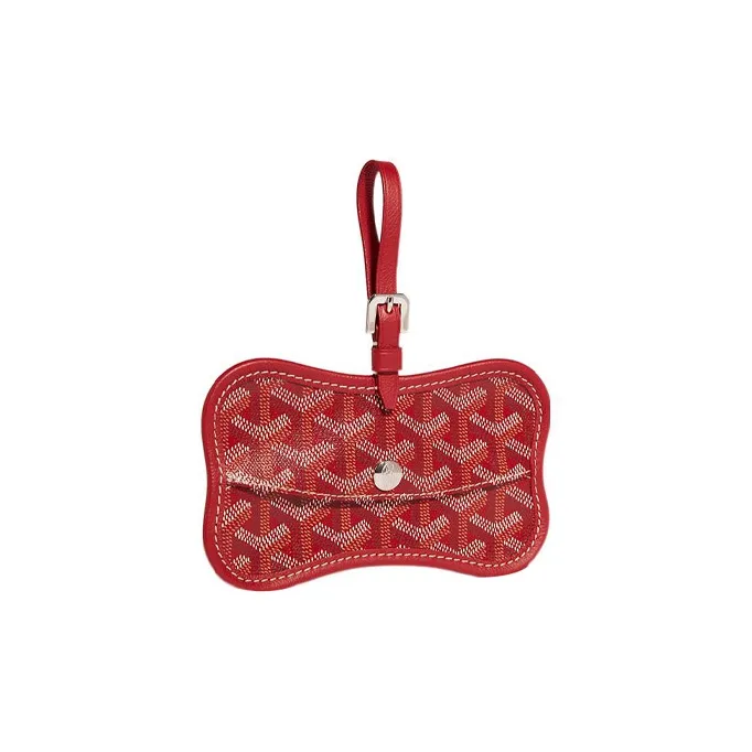 GOYARD Chien Gris Canvas With Leather Pet Bag Merch Unisex Red-0