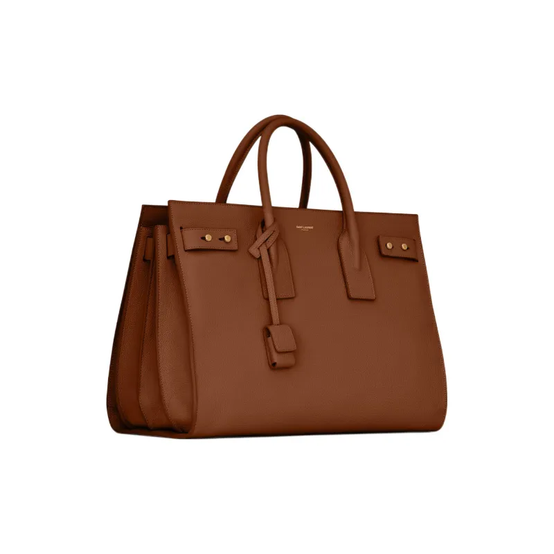 SAINT LAURENT SAC DE JOUR Grained Calfskin Shoulder Bag Crossbody Bag Handbag Medium Size Women's Cinnamon-2