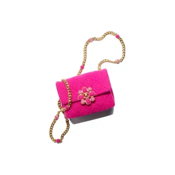 CHANEL 22K Autumn And Winter Cashmere Twill Velvet Shoulder Bag Crossbody Bag Mini Women's Peach Pink