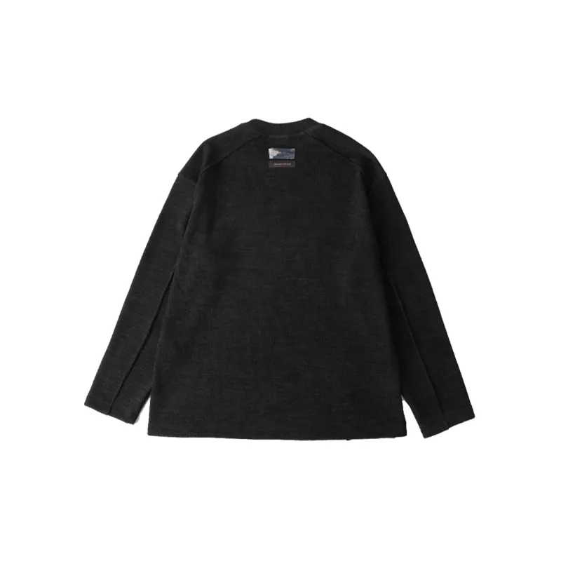 DECESOLO FW22 Crew Neck Loose Fit Straight Long-Sleeved T-Shirt Men's-1